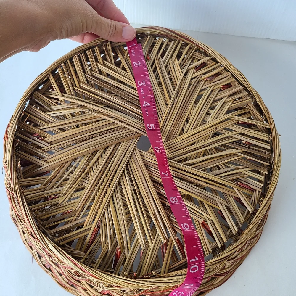 Woven rattan wicker basket bowl wall gallery fruit bowl boho shabby chic